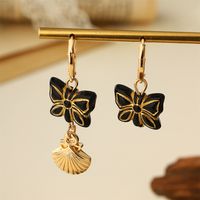 1 Pair Casual Beach Starfish Conch Shell Beaded Natural Stone 18K Gold Plated Drop Earrings main image 8