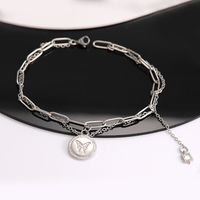 304 Stainless Steel Copper White-Plated K Elegant Simple Style Shiny Inlay Human Cross Butterfly Zircon Bracelets main image 6