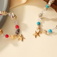 Beach Starfish Conch Shell Stone Beaded Women's Necklace main image 1