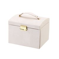 Retro Solid Color PU Leather Jewelry Boxes sku image 9