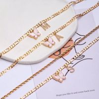 Casual Vacation Letter Butterfly Copper Inlay Zircon Women's Anklet main image 5