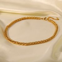 304 Stainless Steel 18K Gold Plated Simple Style Solid Color Necklace main image 3