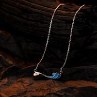 Sterling Silver Casual Inlay Clouds Water Droplets Zircon Pendant Necklace sku image 2