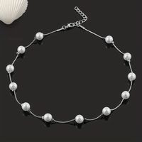 Vintage Style Simple Style Round Arylic Alloy Pearl Women's Necklace main image 3
