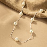 Vintage Style Simple Style Round Arylic Alloy Pearl Women's Necklace sku image 1