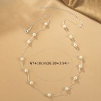 Vintage Style Simple Style Round Arylic Alloy Pearl Women's Necklace main image 2