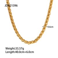 304 Stainless Steel 18K Gold Plated Simple Style Solid Color Necklace sku image 1