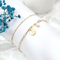 Copper Casual Classic Style Pearl Letter Bracelets main image 3