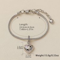 Wholesale Jewelry Y2K Casual Simple Style Letter Heart Shape Alloy Copper Rhinestones Enamel Inlay Bracelets main image 2