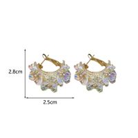 1 Pair Elegant Simple Style Flower Inlay Alloy Rhinestones Earrings main image 2