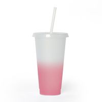 New Fashion Temperature Sensitive Color Changing Plastic Straw Cup 710ml sku image 11