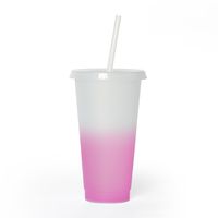 New Fashion Temperature Sensitive Color Changing Plastic Straw Cup 710ml sku image 12