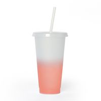 New Fashion Temperature Sensitive Color Changing Plastic Straw Cup 710ml sku image 15