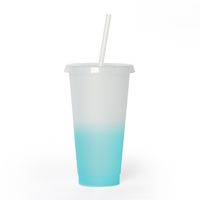 New Fashion Temperature Sensitive Color Changing Plastic Straw Cup 710ml sku image 14