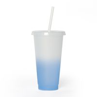 New Fashion Temperature Sensitive Color Changing Plastic Straw Cup 710ml sku image 13