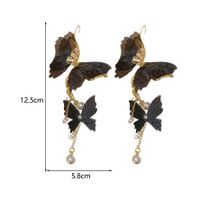 1 Pair Elegant Vintage Style Butterfly Chain Inlay Copper Pearl Zircon Drop Earrings main image 2