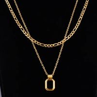IG Style Simple Style Rectangle Resin Titanium Steel Inlay Resin 14K Gold Plated Unisex Layered Necklaces main image 6