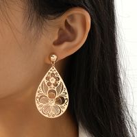 1 Pair Elegant Lady Streetwear Flower Hollow Out Alloy Drop Earrings main image 5