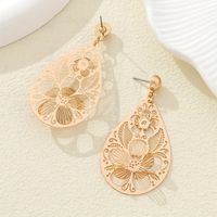 1 Pair Elegant Lady Streetwear Flower Hollow Out Alloy Drop Earrings sku image 1