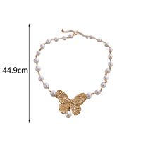 Vintage Style Sweet Butterfly Imitation Pearl Alloy Beaded Women's Pendant Necklace main image 2