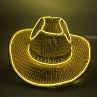 Halloween Carnival Colorful Sequins Wireless Luminous Western Cowboy Hat sku image 24