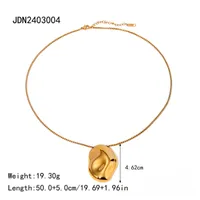 304 Stainless Steel 18K Gold Plated IG Style Simple Style Irregular Solid Color Pendant Necklace main image 2