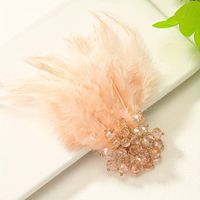 Elegant Lady Feather Artificial Feather Plastic Flower Beads Women's Brooches 1 Piece sku image 1