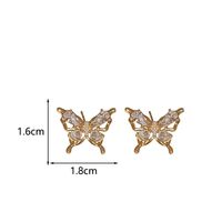 1 Pair Casual Sweet Butterfly Inlay Copper Zircon Ear Studs main image 2