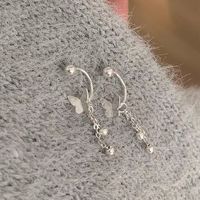 1 Pair Sweet Simple Style Tassel Butterfly Sterling Silver Drop Earrings main image 1