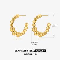304 Stainless Steel 18K Gold Plated Casual Simple Style C Shape Round Earrings Necklace sku image 3