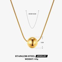 304 Stainless Steel 18K Gold Plated Casual Simple Style C Shape Round Earrings Necklace sku image 2