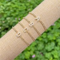 Copper 18K Gold Plated Casual Simple Style Classic Style Plating Inlay Letter Zircon Bracelets main image 3