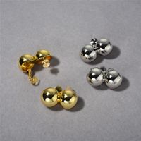 1 Pair Lady Ball Plating Copper 18K Gold Plated Ear Studs main image 5
