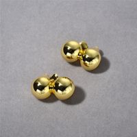 1 Pair Lady Ball Plating Copper 18K Gold Plated Ear Studs sku image 1