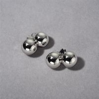 1 Pair Lady Ball Plating Copper 18K Gold Plated Ear Studs sku image 2
