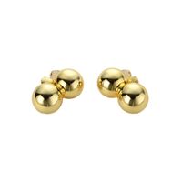 1 Pair Lady Ball Plating Copper 18K Gold Plated Ear Studs main image 3