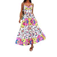 Women's Strap Dress Vacation Sexy V Neck Printing Sleeveless Printing Maxi Long Dress Holiday Beach main image 2