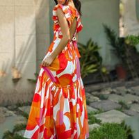 Women's Swing Dress Vacation V Neck Printing Sleeveless Printing Maxi Long Dress Holiday Beach main image 5