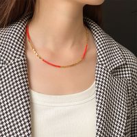 Casual Simple Style Geometric Artificial Crystal Copper Beaded 18K Gold Plated Women's Necklace main image 3