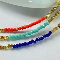 Casual Simple Style Geometric Artificial Crystal Copper Beaded 18K Gold Plated Women's Necklace main image 4
