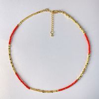 Casual Simple Style Geometric Artificial Crystal Copper Beaded 18K Gold Plated Women's Necklace sku image 3