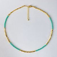 Casual Simple Style Geometric Artificial Crystal Copper Beaded 18K Gold Plated Women's Necklace sku image 2