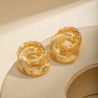 1 Pair Simple Style Circle Brass 18K Gold Plated Drop Earrings main image 6