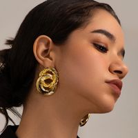1 Pair Simple Style Circle Brass 18K Gold Plated Drop Earrings main image 5