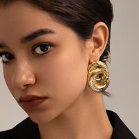 1 Pair Simple Style Circle Brass 18K Gold Plated Drop Earrings sku image 1