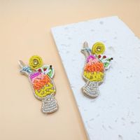 1 Pair Exaggerated Cup Beaded Seed Bead Drop Earrings main image 4