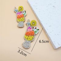 1 Pair Exaggerated Cup Beaded Seed Bead Drop Earrings main image 2