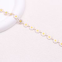 Arylic Copper IG Style Sweet Enamel Plating Flower Bracelets Anklet Necklace sku image 6