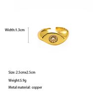 Kupfer Messing Vergoldet Lässig Einfacher Stil Inlay Carving Stern Zirkon Offener Ring sku image 3