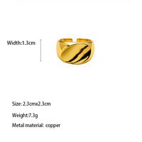 Kupfer Messing Vergoldet Lässig Einfacher Stil Inlay Carving Stern Zirkon Offener Ring sku image 2